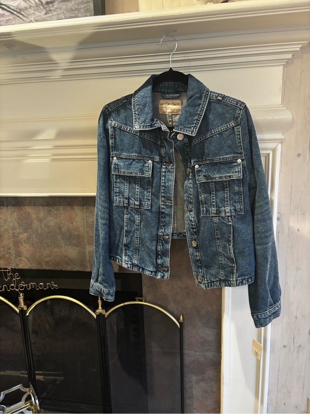 We The Free Washed Blue Denim Jacket